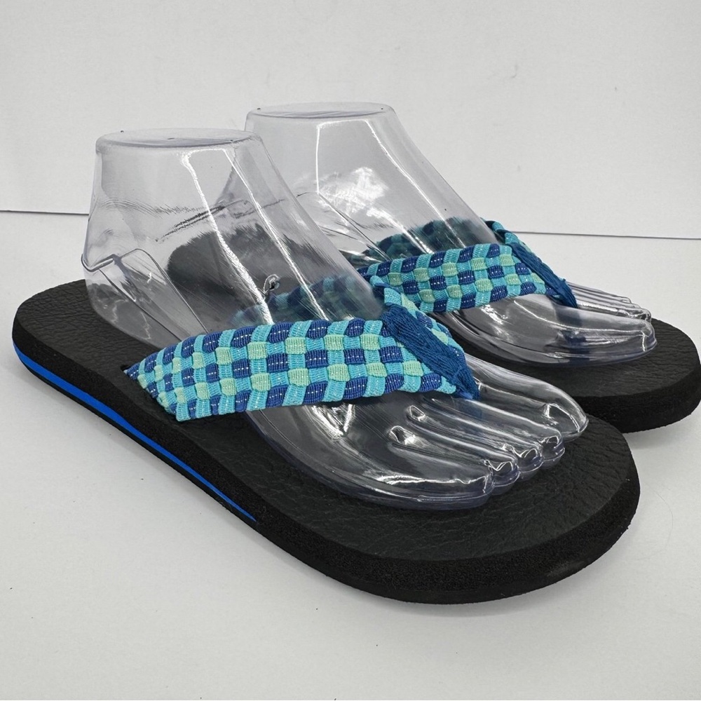 Zealand Bali Blue Woven Flip Flop Slip On Thong Sandals Shoes Womens 9 NWT New